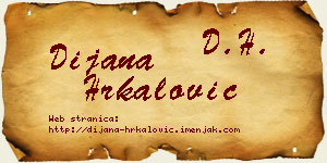 Dijana Hrkalović vizit kartica